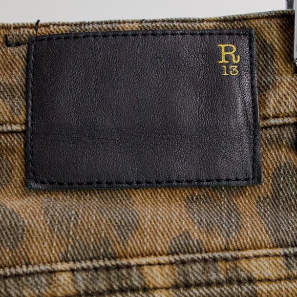 R13 PF/19 Leopard Print High-Rise Skinny Jeans - Picture 11 of 14